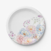 Aquarellblumen Pappteller (Vorderseite)
