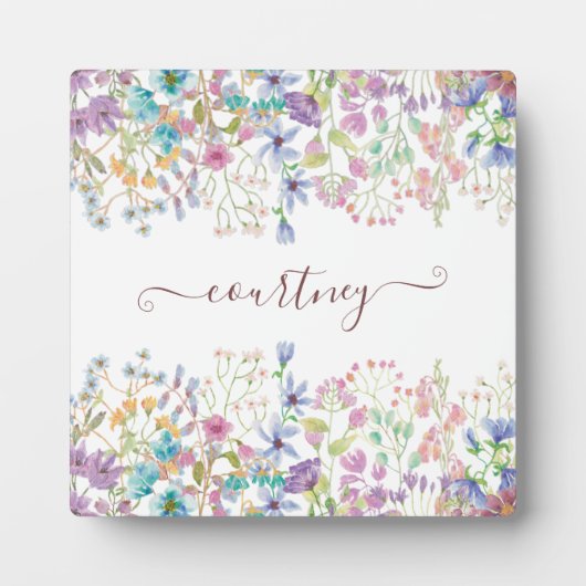 Aquarellblumen personalisiert fotoplatte (Vorderseite)