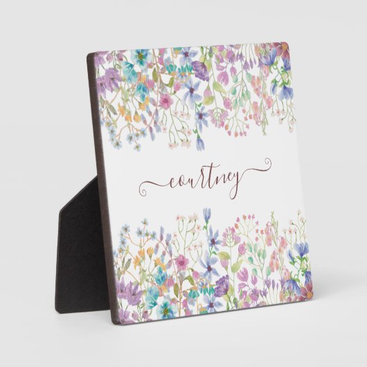 Aquarellblumen personalisiert fotoplatte (Vorderseite)