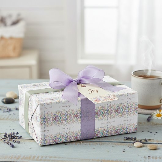 Aquarellblumen personalisiert geschenkpapier