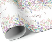 Aquarellblumen personalisiert geschenkpapier (Rolleneckpunkt)