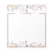 Aquarellblumen personalisiert notizblock (Vorderseite)