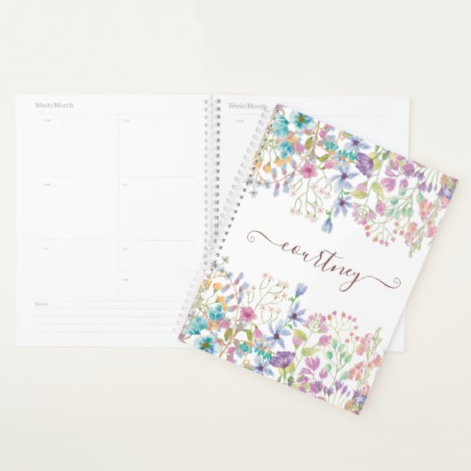 Aquarellblumen personalisiert planer (Anzeige)