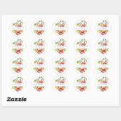 Aquarellblumen personalisiert runder aufkleber (Blatt)