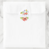 Aquarellblumen personalisiert runder aufkleber (Tasche)
