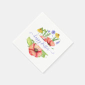 Aquarellblumen personalisiert serviette (Ecke)