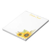 Aquarellblumen Personalisiert Stationery Notizblock (Rotiert)