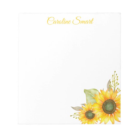 Aquarellblumen Personalisiert Stationery Notizblock (Vorderseite)