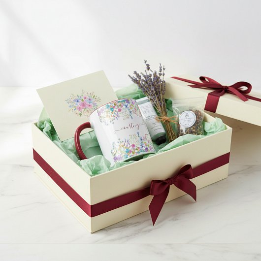 Aquarellblumen personalisiert tasse