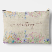 Aquarellblumen personalisiert zubehörtasche (Rückseite)