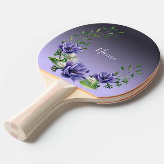 Aquarellblumen Ping Pong Paddle Tischtennis Schläger (Vorderseite)