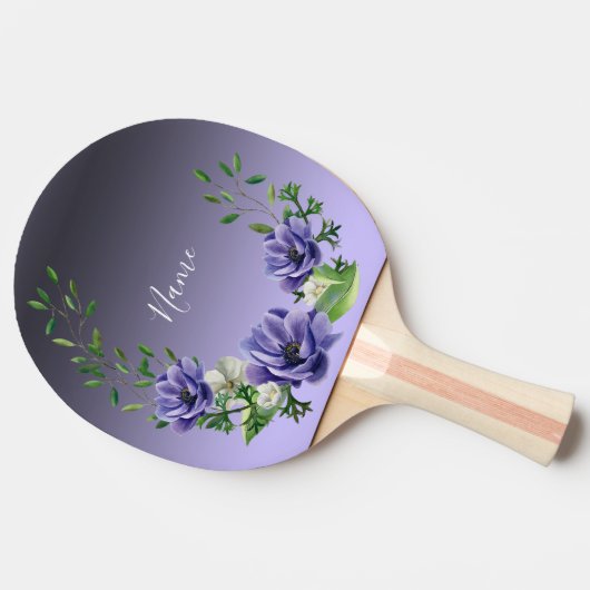 Aquarellblumen Ping Pong Paddle Tischtennis Schläger (Seitenansicht)