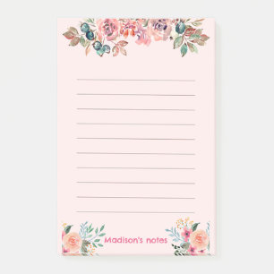 Aquarellblumen post-it klebezettel