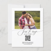 Aquarellblumen qr Code Foto Hochzeitseinladung (Rückseite)