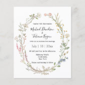 Aquarellblumen qr Code Foto Hochzeitseinladung (Vorderseite)