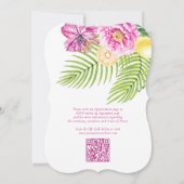 Aquarellblumen QR-Code Quinceañera Einladung (Rückseite)