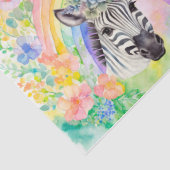 Aquarellblumen-Regenbogen und Zebra-Dekoupage Seidenpapier (Detail)