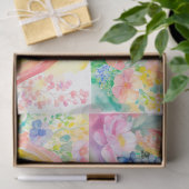 Aquarellblumen-Regenbogen und Zebra-Dekoupage Seidenpapier (Geschenk)