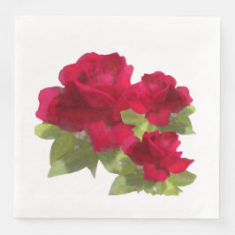 Aquarellblumen Rose Papa Napkin Serviette