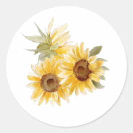 Aquarellblumen Runder Aufkleber