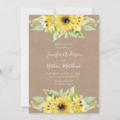 Aquarellblumen | Rustic Kraft Paper Wedding Einladung (Vorderseite)