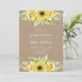 Aquarellblumen | Rustic Kraft Paper Wedding Einladung (Stehend Vorderseite)