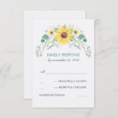 Aquarellblumen Rustikale Hochzeit RSVP (Vorne/Hinten)