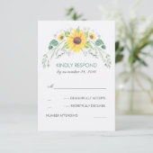 Aquarellblumen Rustikale Hochzeit RSVP Karte (Stehend Vorderseite)