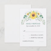 Aquarellblumen Rustikale Hochzeit RSVP Karte (Vorne/Hinten)