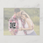 Aquarellblumen Save the Date,qr Code-Foto Ankündigungspostkarte (Rückseite)