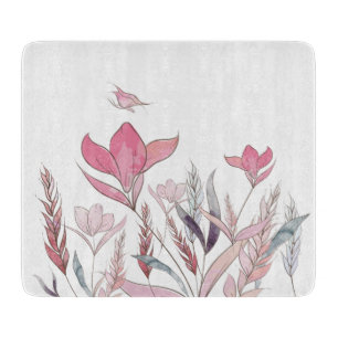 Aquarellblumen Schneidebrett