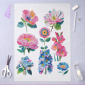 Aquarellblumen  seidenpapier (Basteln)