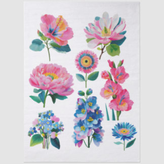 Aquarellblumen  seidenpapier