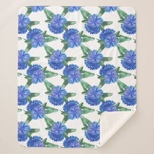 Aquarellblumen Sherpadecke (Vorderseite)