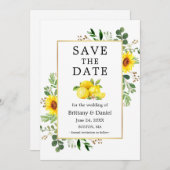 Aquarellblumen Sonnenblumen Save the Date Karte (Vorne/Hinten)