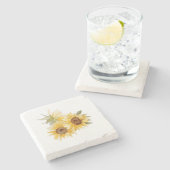 Aquarellblumen Steinuntersetzer (Seitenansicht)