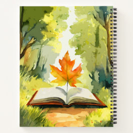 Aquarellblumen - Surreales Blatt Lesen eines Buche Notizblock