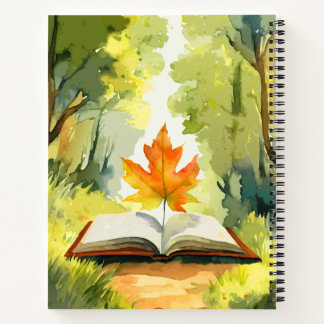 Aquarellblumen - Surreales Blatt Lesen eines Buche Notizblock