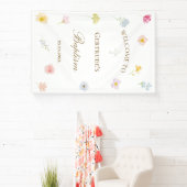 Aquarellblumen Taufe Banner (InSitu)