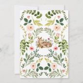 Aquarellblumen und Blätterdach Babydusche Ankündigung (Rückseite)
