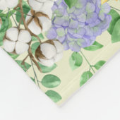 Aquarellblumen und Blaue Hydrangeas Fleecedecke (Ecke)