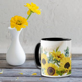 Aquarellblumen und Eukalyptus-Blätter Tasse