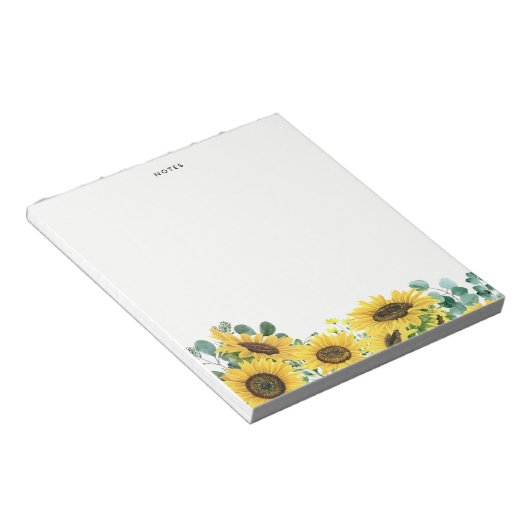 Aquarellblumen und Eukalyptus Garden Custom Notizblock (angewinkelt)