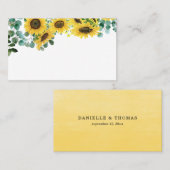 Aquarellblumen und Eukalyptus Garland Platzkarte (Vorne/Hinten)