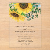 Aquarellblumen und Eukalyptus-Hochzeit Acryleinladungen (Vorderseite)