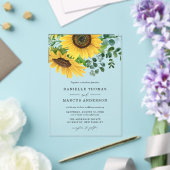 Aquarellblumen und Eukalyptus-Hochzeit Acryleinladungen (In Situ (Hochzeit))