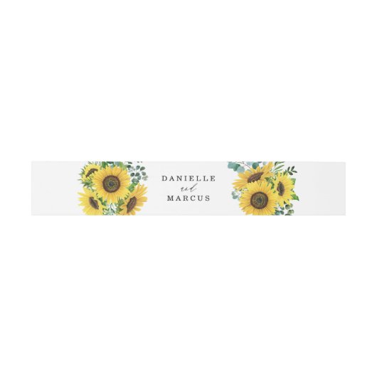 Aquarellblumen und Eukalyptus-Hochzeit Einladungsbanderole (Flach)