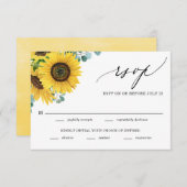 Aquarellblumen und Eukalyptus-Hochzeit RSVP Karte (Vorne/Hinten)