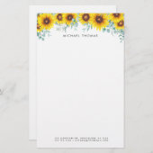 Aquarellblumen und Eukalyptus Personalisiert Briefpapier (Vorne/Hinten)