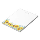 Aquarellblumen und Eukalyptus Personalisiert Notizblock (Rotiert)